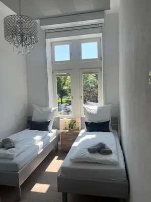 Ein Bett oder Betten in einem Zimmer der Unterkunft Moseltürmchen Cochem