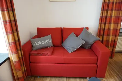 Ein Sitzbereich in der Unterkunft Feriengut Bohn