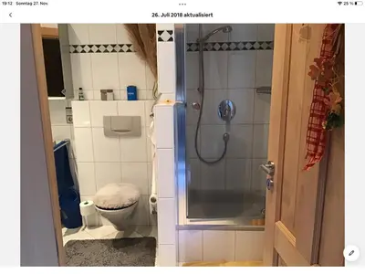 Grundriss der Unterkunft Doppelzimmer erste Etage Richtung Garten in Privathaus mit Terasse und Kinderzimmer