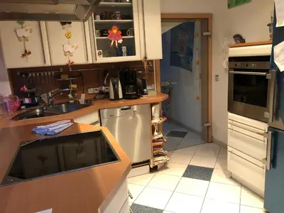 Grundriss der Unterkunft Doppelzimmer erste Etage Richtung Garten in Privathaus mit Terasse und Kinderzimmer
