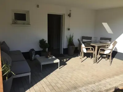 Ein Sitzbereich in der Unterkunft Appartment Simmertal