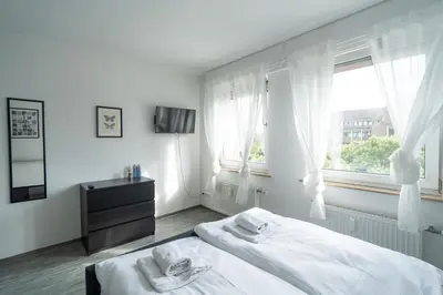 Ein Bett oder Betten in einem Zimmer der Unterkunft Wohnung im Zentrum von Koblenz