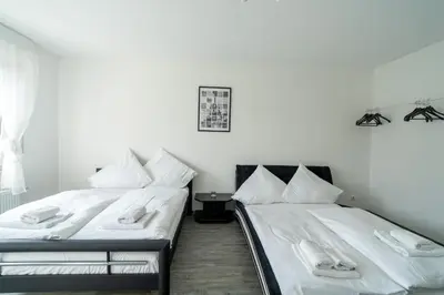Ein Bett oder Betten in einem Zimmer der Unterkunft Wohnung im Zentrum von Koblenz