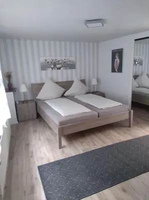 Ein Bett oder Betten in einem Zimmer der Unterkunft 100 Stufen über dem Rhein