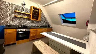 Küche/Küchenzeile in der Unterkunft Moderne Zentrale FeWo City Retreat