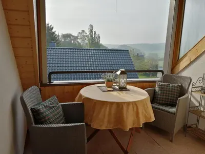 Ein Balkon oder eine Terrasse in der Unterkunft Eifelferienwohnungen 