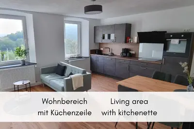Küche/Küchenzeile in der Unterkunft Winzerhaus am Calmont - Terrasse der Ruhe