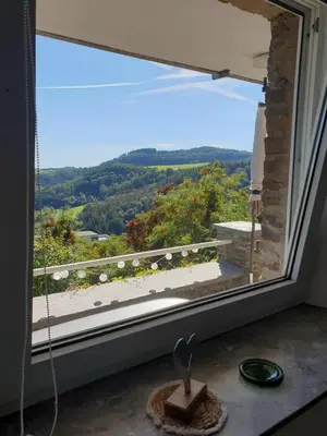Ein allgemeiner Bergblick oder ein Berglick von der Ferienwohnung aus
