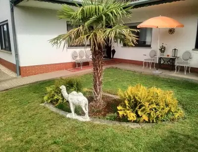 Ein Garten an der Unterkunft Im Vulkanparkherz