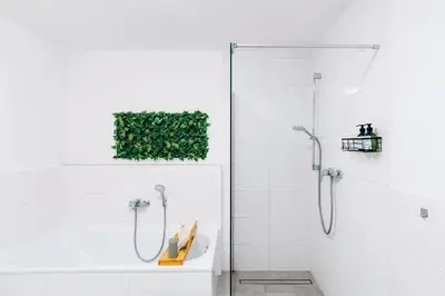 Ein Badezimmer in der Unterkunft Grüne Wohnoase - stilvoll - Balkonidylle - Zentrum