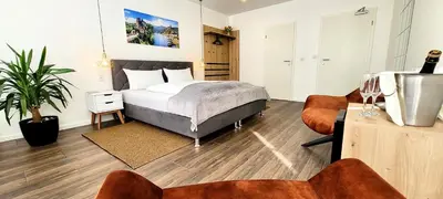 Ein Bett oder Betten in einem Zimmer der Unterkunft MoselVilla No 7