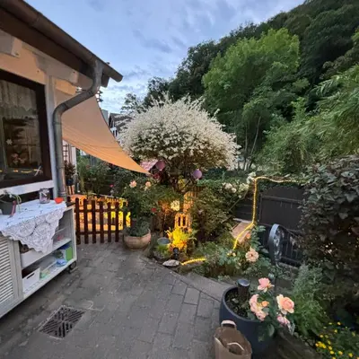 Ein Garten an der Unterkunft Ferienwohnung Im Morgenbachtal