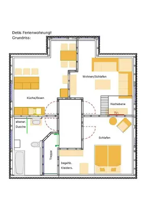 Grundriss der Unterkunft Deti's Ferienwohnung