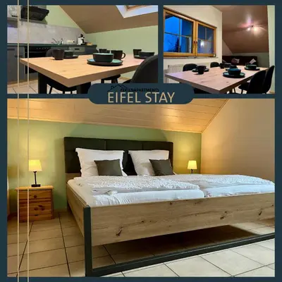 Ein Bett oder Betten in einem Zimmer der Unterkunft Ferienapartments Eifel Stay