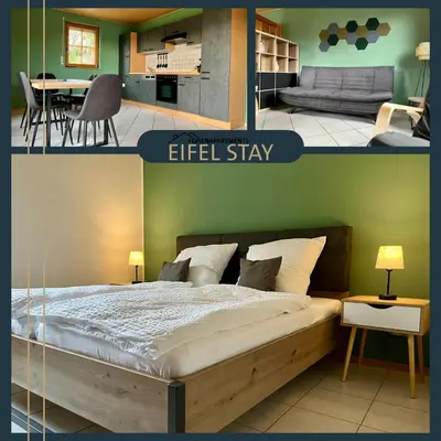 Ein Bett oder Betten in einem Zimmer der Unterkunft Ferienapartments Eifel Stay