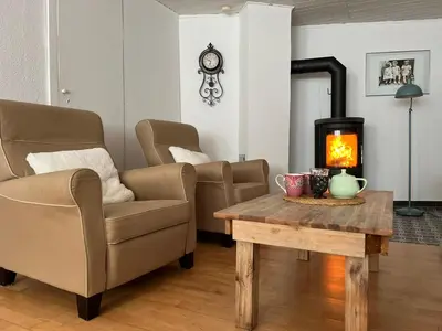 Ein Sitzbereich in der Unterkunft Ferienhaus Mauseloch