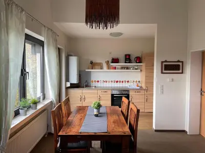 Küche/Küchenzeile in der Unterkunft Traumhaus am Maar 3