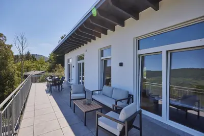 Ein Balkon oder eine Terrasse in der Unterkunft Penthouse Luxappart Bernkastel Kues