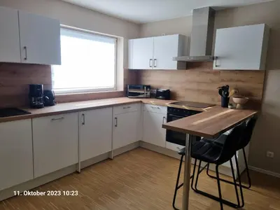 Küche/Küchenzeile in der Unterkunft Ferienwohnung am Radweg