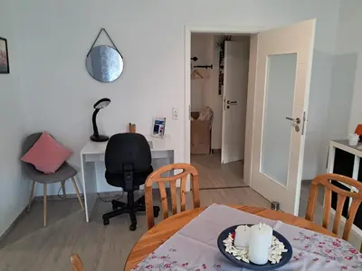 Ein Sitzbereich in der Unterkunft Ferienwohnung Wilk