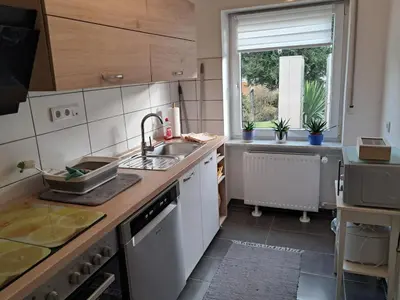 Küche/Küchenzeile in der Unterkunft Ferienwohnung Wilk