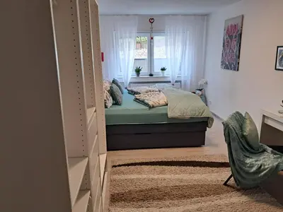 Ein Sitzbereich in der Unterkunft Ferienwohnung Wilk
