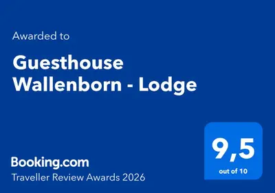 Ein Zertifikat, Auszeichnung, Logo oder anderes Dokument, das in der Unterkunft Guesthouse Wallenborn - Lodge ausgestellt ist