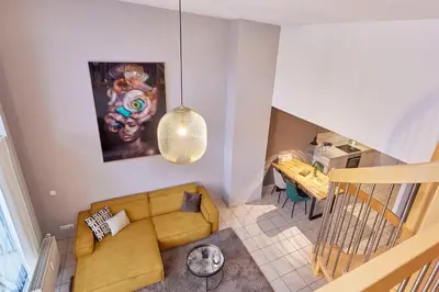 Ein Sitzbereich in der Unterkunft Penthouse Palais Mosel