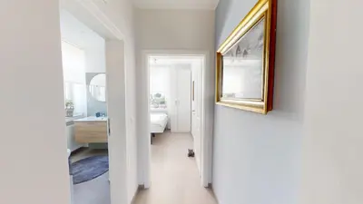 Ein Bett oder Betten in einem Zimmer der Unterkunft Ferienwohnung Basaltliebe Mendig