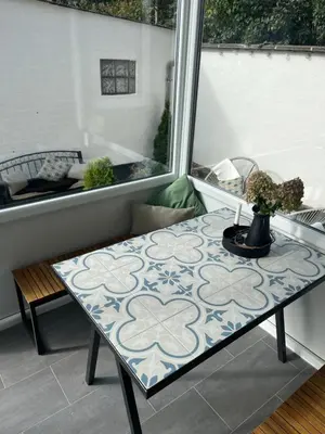 Ein Sitzbereich in der Unterkunft Ferienwohnung Basaltliebe Mendig