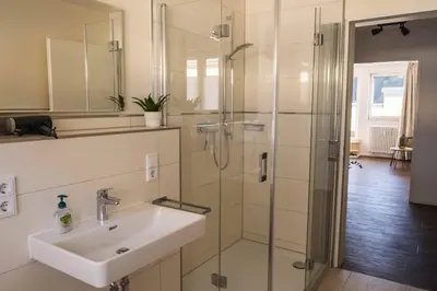Ein Badezimmer in der Unterkunft Apartment am Kurpark mit traumhafter Terrasse