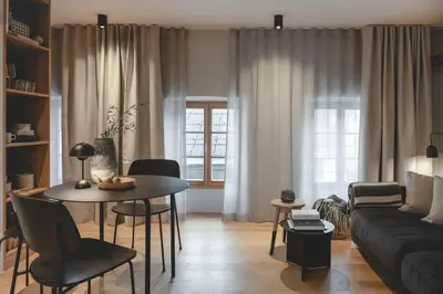 Ein Sitzbereich in der Unterkunft Klara Rooms