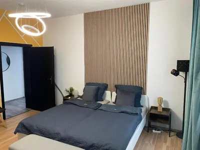 Ein Bett oder Betten in einem Zimmer der Unterkunft Schönes 3 Zimmer Apartment in der Altstadt von Koblenz