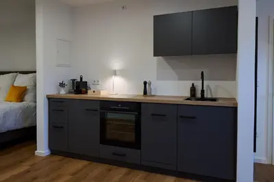 Küche/Küchenzeile in der Unterkunft Flussbett - Appartement an der Mosel