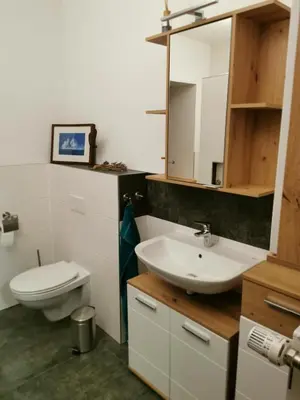 Ein Badezimmer in der Unterkunft Ferienwohnung am Nationalpark Hunsrück Hochwald