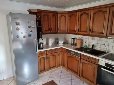 Küche/Küchenzeile in der Unterkunft Ferienwohnung auf Kampen