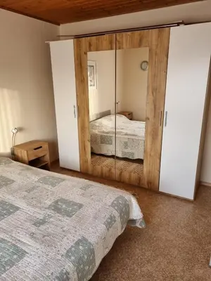 Ein Bett oder Betten in einem Zimmer der Unterkunft Ferienwohnung auf Kampen