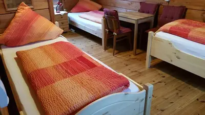 Ein Bett oder Betten in einem Zimmer der Unterkunft Haus Rheinsteig bei Koblenz