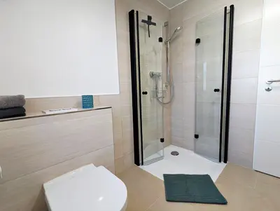 Ein Badezimmer in der Unterkunft Apartmenthaus GOLDGRUBE