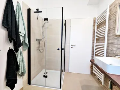 Ein Badezimmer in der Unterkunft Apartmenthaus GOLDGRUBE