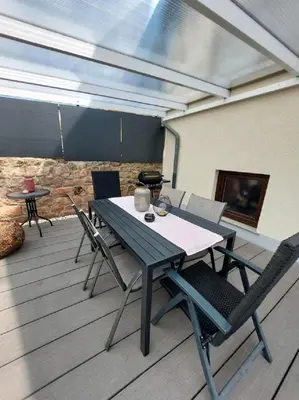 Ein Sitzbereich in der Unterkunft Ferienwohnung Uljana
