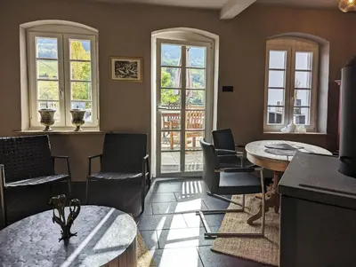 Ein Sitzbereich in der Unterkunft Ferienhaus MaLu Zell