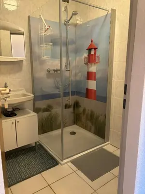 Ein Badezimmer in der Unterkunft Ferienwohnung am Waldrand