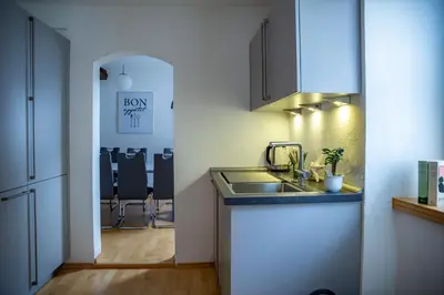 Küche/Küchenzeile in der Unterkunft Ferienhaus zum Kompeskopf - mit Moselblick