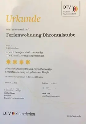Grundriss der Unterkunft Dhrontalstube