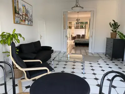 Ein Sitzbereich in der Unterkunft Ferienwohnung Auszeit