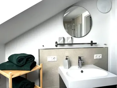 Ein Badezimmer in der Unterkunft Ferienhaus Merl