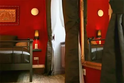 Ein Sitzbereich in der Unterkunft Strumpfeck Suites