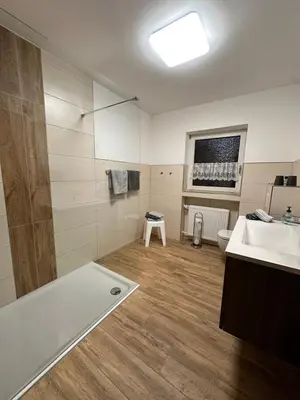 Ein Badezimmer in der Unterkunft Ferienwohnung Korneli