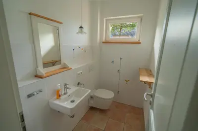 Ein Badezimmer in der Unterkunft Ferienhaus Zum Feldblick